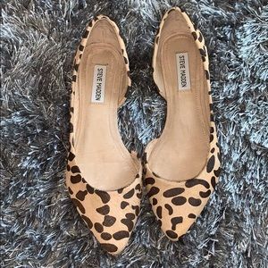 Animal print cow hair flats